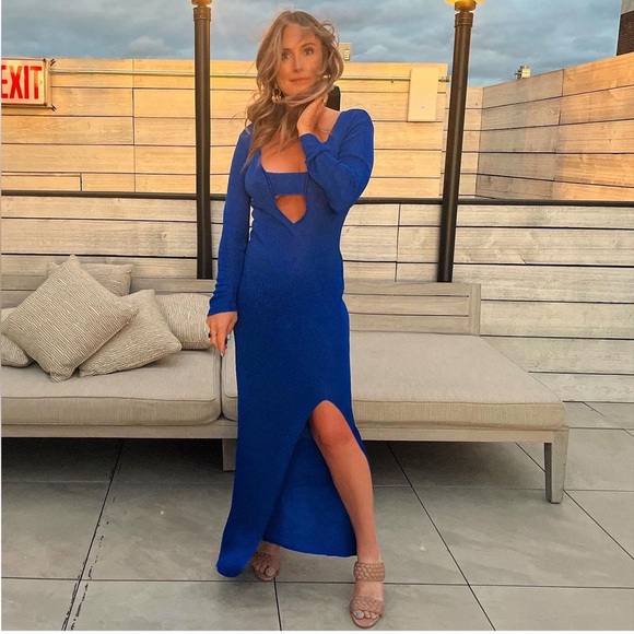 Auteur Stevie Maxi Dress in Cobalt Blue S Revolve Rib Knit - Picture 14 of 16